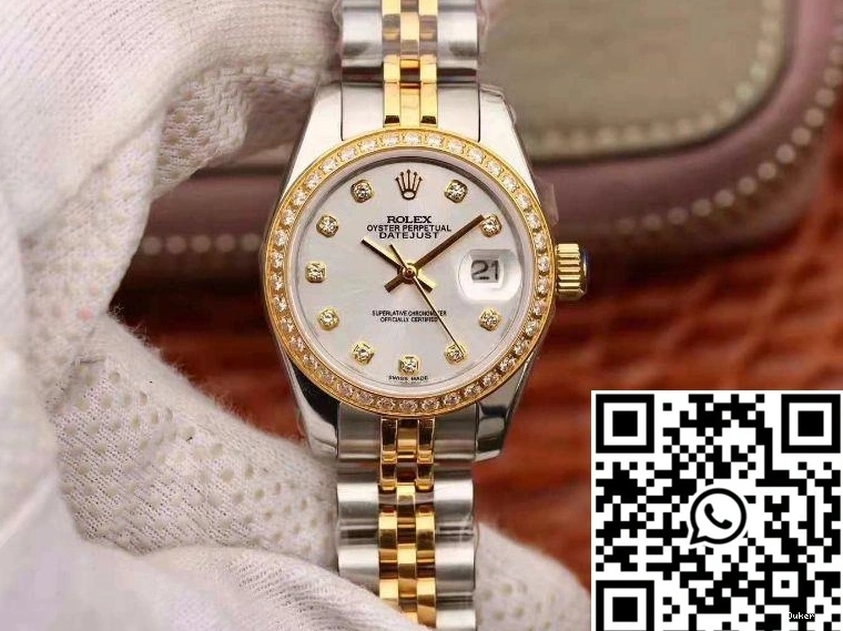 Dial Datejust Silver Yellow 28MM Rolex Gold 18K Lady 0105